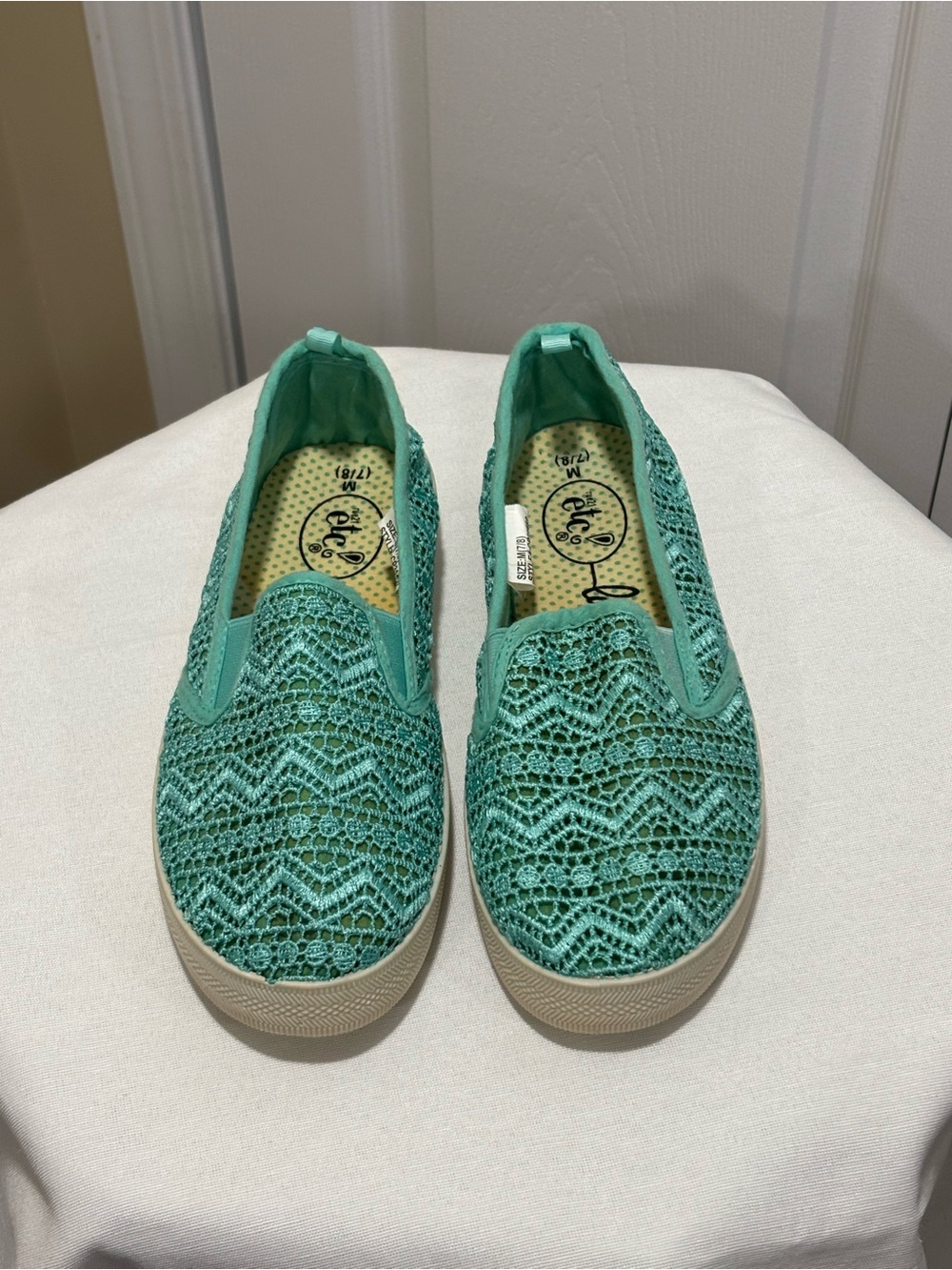 Rue21 Etc. Mint Crochet Lace Slip-On Flats | Women’s M 7/8